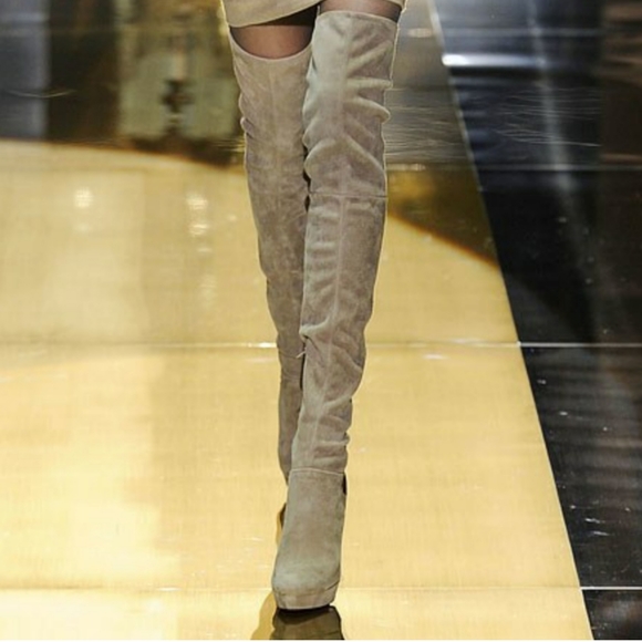 Gucci -6.5- Thigh High Suede & Patent Leather Boot - Picture 1 of 8